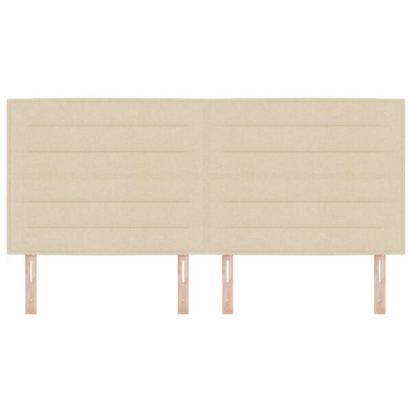 vidaXL Cabeceira com cabeceira Creme 200 cm Couro Sint&eacute;tico