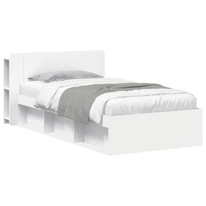 vidaXL Estrutura de Cama com Armazenamento Branco 100 x 200 cm