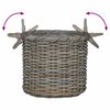 vidaXL Cesta de Plantas com armazenamento 3 pcs Cinza Kubu Rattan Kubu