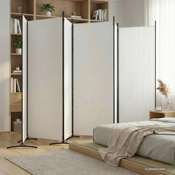 vidaXL Divis&oacute;ria/biombo com 6 pain&eacute;is 520x180 cm tecido branco