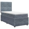 vidaXL Cama box spring com colch&atilde;o Cinzento-Escuro Individual Veludo