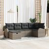 vidaXL Conjunto de Sof&aacute; de Jardim 6 pcs Cinzeto Rattan Sint&eacute;tico