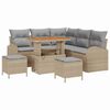 vidaXL Conjunto de Sof&aacute; de Jardim 8 pcs Bege e Cinza Claro