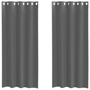 vidaXL Cortinas de voile com ilh&oacute;s 2 pcs cinzento-escuro 140x245 cm
