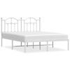vidaXL Estrutura de cama com cabeceira 135x190 cm metal branco