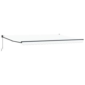 vidaXL Toldo Manual Branco 500 &times; 300 cm Poli&eacute;ster e Metal