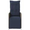 vidaXL Cadeiras de jardim reclin&aacute;veis 2 pe&ccedil;as com Mesa em vime sint&eacute;tico cinza
