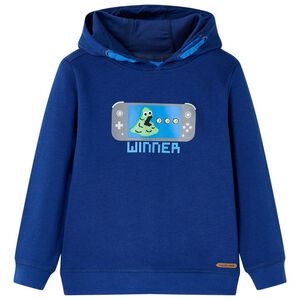 vidaXL Sweatshirt para crian&ccedil;a com capuz azul-escuro 104