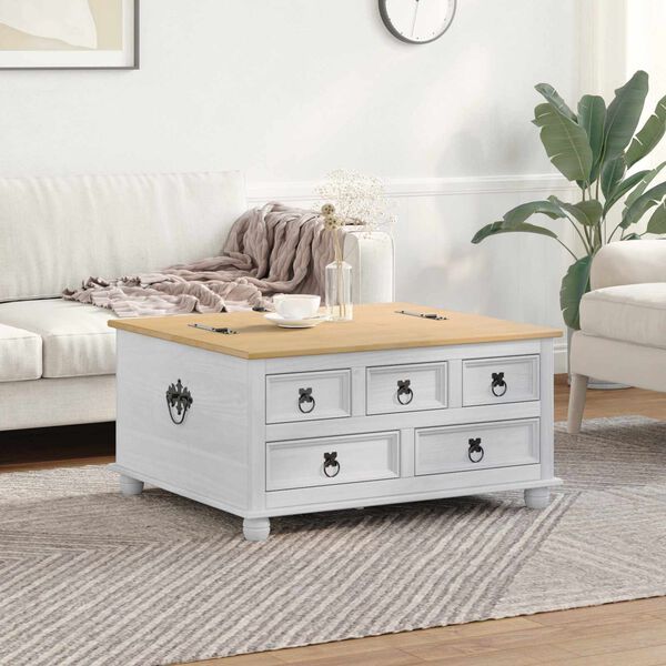 vidaXL storage box Branco 90 x 78 x 45 cm Madeira de Pinheiro S&oacute;lida