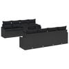 vidaXL Conjunto de Sof&aacute; de Jardim 9 unid. Preto vime PE