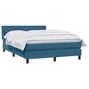 vidaXL Cama com molas/colch&atilde;o 140x210 cm veludo azul-escuro