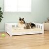 vidaXL Cama para c&atilde;es 95,5x65,5x28 cm madeira de pinho maci&ccedil;a branco