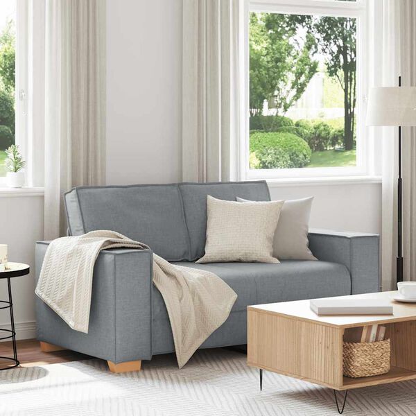 vidaXL Sof&aacute; de 2 lugares cinza claro 120 cm tecido