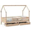 vidaXL Estrutura de cama infantil c/ gavetas 90x190 cm pinho maci&ccedil;o