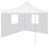 vidaXL Tenda dobr&aacute;vel profissional festas 2 paredes 3x3m a&ccedil;o branco