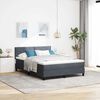 vidaXL Cama Box Spring LED com led Cinza Escuro 140 x 200 cm Veludo