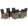 vidaXL Conjunto de Jantar para Jardim 7 unid. Cinzeto vime PE