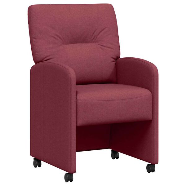 vidaXL Cadeiras de Jantar com Rodas com rodas 2 pcs vermelho tinto