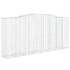 vidaXL Cestos gabi&atilde;o arqueados 7pcs 400x50x180/200cm ferro galvanizado