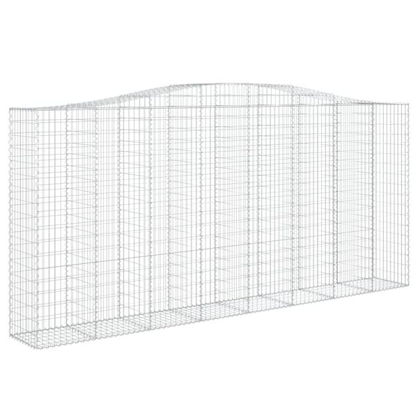 vidaXL Cestos gabi&atilde;o arqueados 7pcs 400x50x180/200cm ferro galvanizado