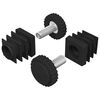 vidaXL Cal&ccedil;os para M&oacute;veis Ajust&aacute;vel 2 unid. Preto M6 PP