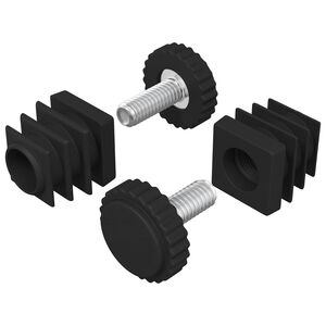 vidaXL Cal&ccedil;os para M&oacute;veis Ajust&aacute;vel 2 unid. Preto M6 PP