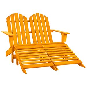 vidaXL Cadeira de jardim e otomano Adirondack 2 lugares abeto laranja
