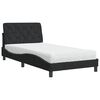vidaXL Cama com colch&atilde;o 100x200 cm veludo preto