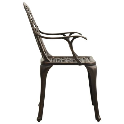 vidaXL Cadeiras de jardim 2 pcs alumínio fundido bronze