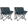 vidaXL Cadeiras de campismo com bolso dobr&aacute;veis 2 pcs estampa folhas