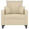 vidaXL Poltrona 60 cm tecido cor creme