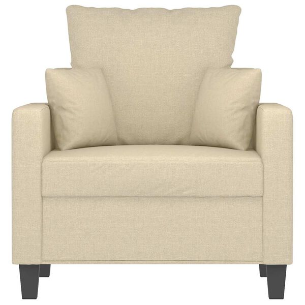 vidaXL Poltrona 60 cm tecido cor creme