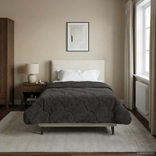 vidaXL Duvet de Ano Inteiro Colchonete Antracite 155 x 200 cm