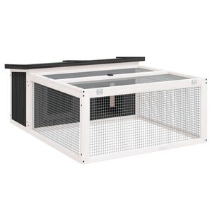 vidaXL Coelheira 117,5x97x47,5 cm pinho maci&ccedil;o cinzento