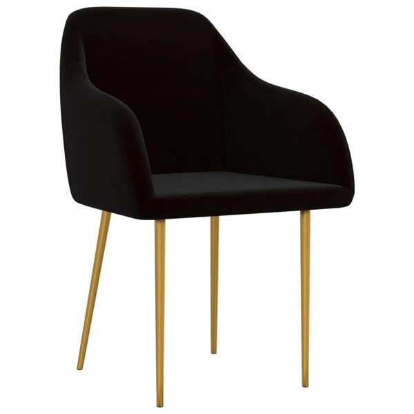 vidaXL Cadeiras de jantar 4 pcs veludo preto