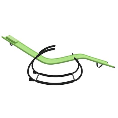 vidaXL Espreguiçadeira baloiço aço e textilene verde