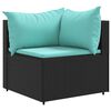 vidaXL 8 pcs conjunto lounge de jardim c/ almofad&otilde;es vime PE preto