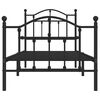 vidaXL Estrutura de cama com cabeceira e p&eacute;s 90x190 cm metal preto