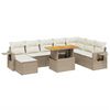 vidaXL 9 pcs conjunto de sof&aacute;s p/ jardim com almofad&otilde;es vime PE bege