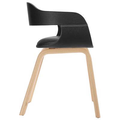 vidaXL Cadeira de jantar couro artificial/madeira curvada preto