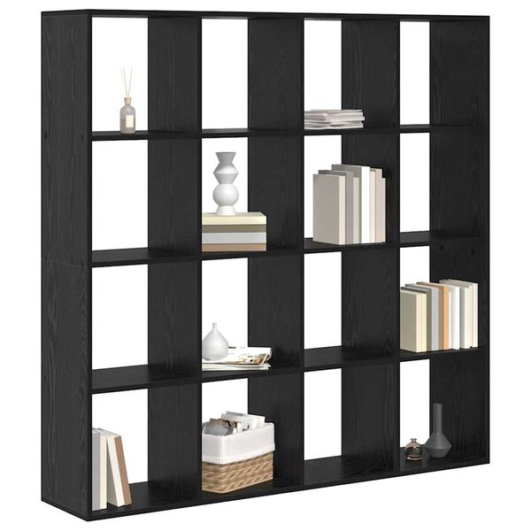vidaXL Gabinete de Livros Carvalho Preto 137,5 x 29 x 137,5 cm