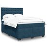vidaXL Cama boxspring com colch&atilde;o 140x190 cm veludo azul