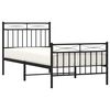 vidaXL Estrutura de cama com cabeceira e p&eacute;s 90x200 cm metal preto