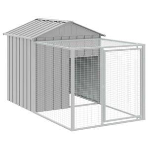 vidaXL Gaiola para galinhas com corredor cinza claro 117x201x123 cm a&ccedil;o galvanizado