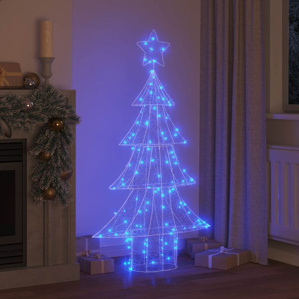 vidaXL &Aacute;rvore de Natal com 160 LEDs Azul 150 cm Acr&iacute;lo