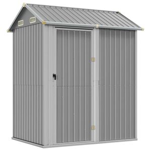 vidaXL Abrigo de jardim cinza claro 192x152,5x237 cm a&ccedil;o galvanizado