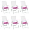 vidaXL Almofadões p/ cadeira 6pcs 50x50x4cm tecido rosa