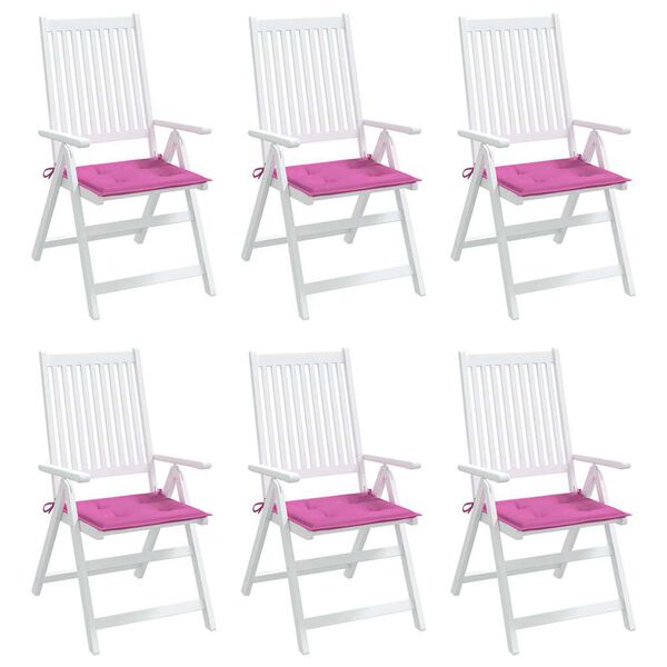 vidaXL Almofadões p/ cadeira 6pcs 50x50x4cm tecido rosa