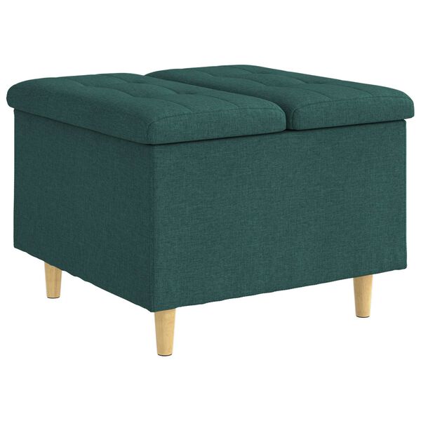 vidaXL Banqueta com almofada Verde Escuro 60 x 60 x 45 cm tecido