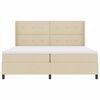 vidaXL Cama Box Spring LED com colch&atilde;o Creme 200 x 200 cm tecido
